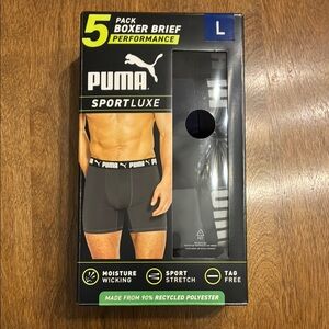 PUMA Sportluxe Black Boxer Briefs - 5 Pack